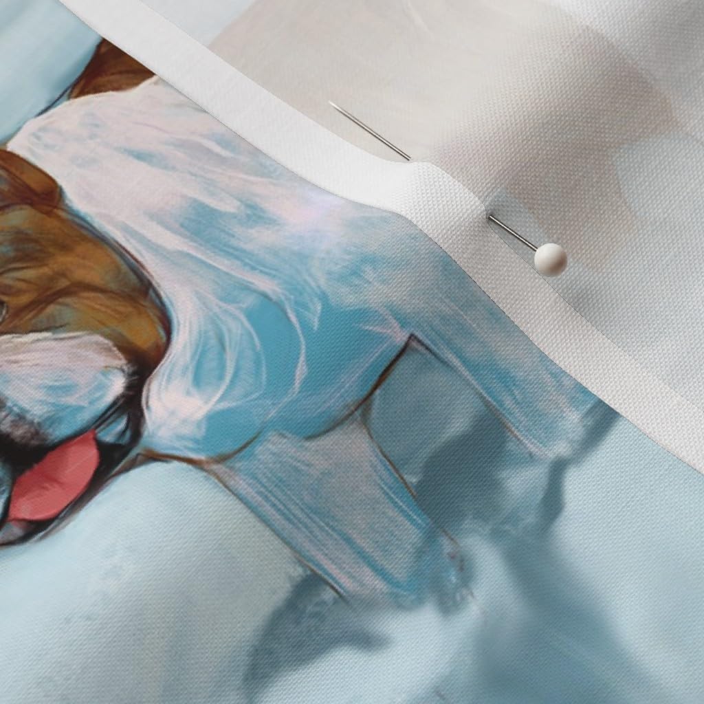Spoonflower Fabric - Bulldog Snow Dog English Puppy Printed on Petal Signature Cotton Fabric by The Yard - Sewing Quilting Apparel Crafts Decor