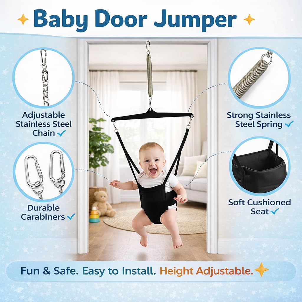 Braintastic 2 in 1 Baby Jumper and Walking Harness with Door Clamp Walk Trainer Infant Activity Bouncer for Coordination and Active Play 6 to 12 Months 1