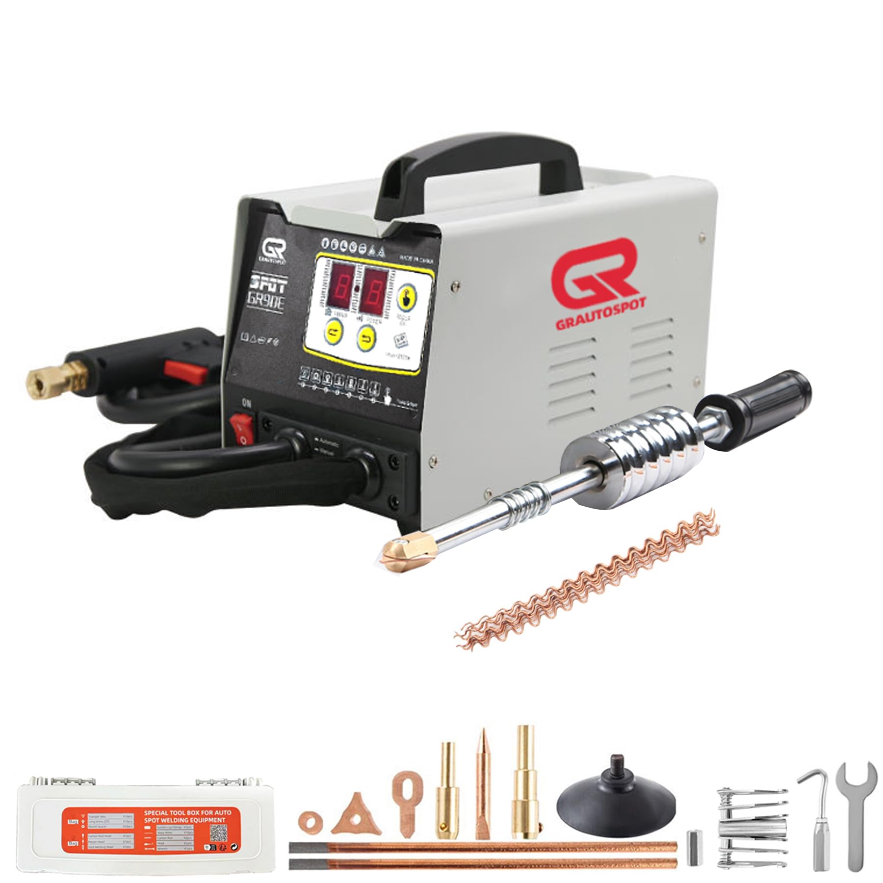 F90E110V Spot Welder Dent Puller，3KW Panel Spot Welder Puller，7 Models Spot Welding Machine ，Stud Welder Machine for Car Body Dent Repair (110, Volts)