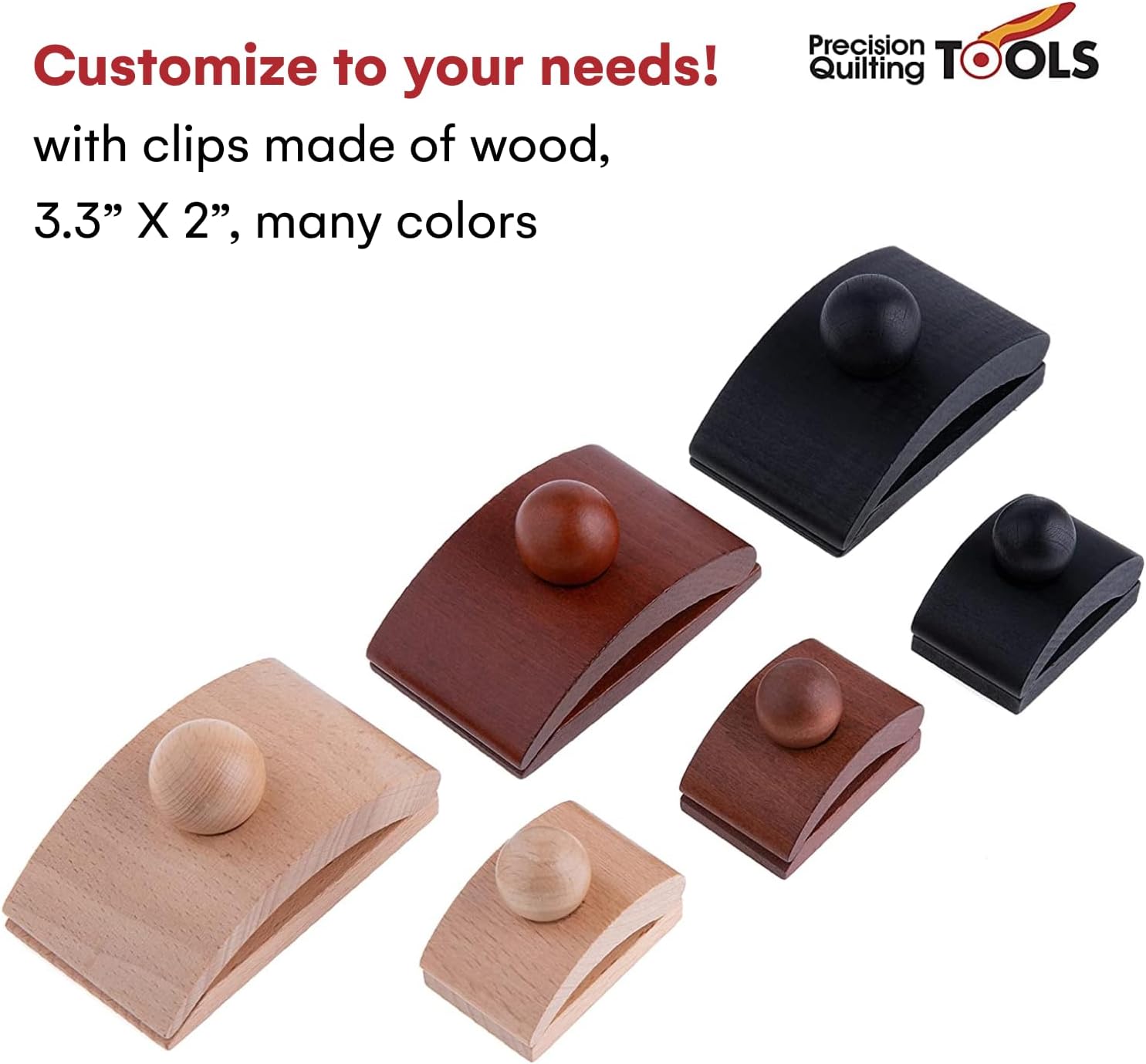 Classy Clamps Wood Hangers for Tapestries, Quilts, Rugs (4 Large - Gray) image 5