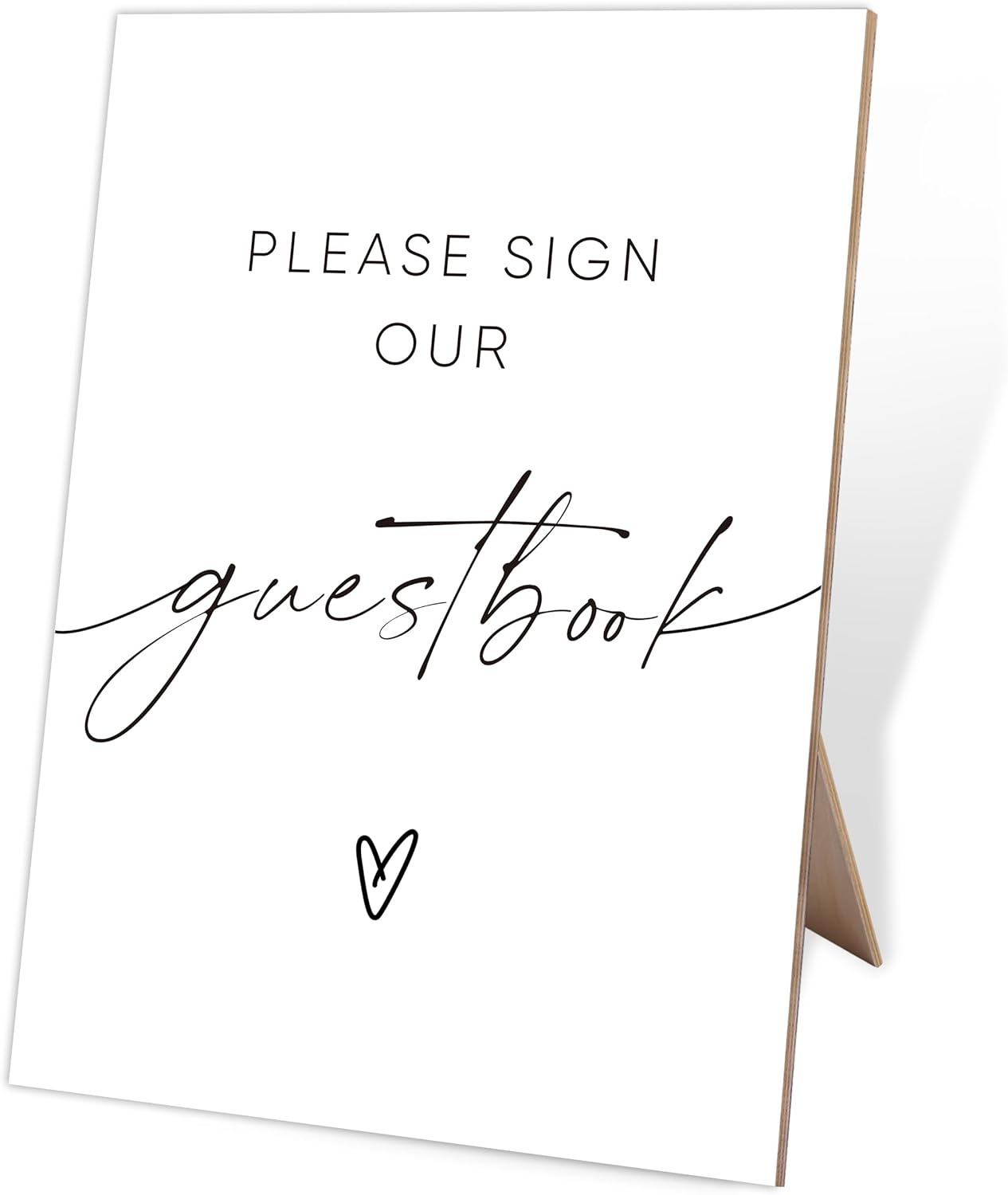 Please Sign Our Guestbook, Photo Guest Book Sign, 8X11 White Minimalist Style Wooden Sign, Wedding Signs for Reception, Bridal Shower Decorations, for Wedding Reception & Event Party,7