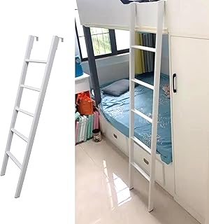 RV Bunk Ladder Floor-Standing Step Ladder for Bunk Bed, Camper Climb Ladder with Anti-Slip Feet, Metal Bunk Replacement Ladder, Load 440 Lbs Slanted Ladder