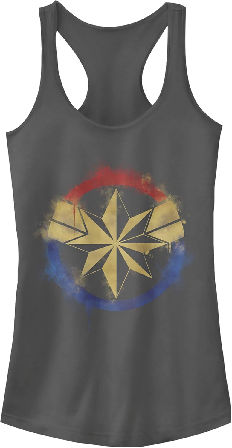Marvel Captain Spray Logo Women's Racerback Tank Top