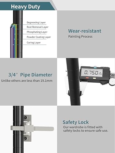 Miniatura 9 de SINGAYE Estante de almacenamiento de 5 niveles, estantería de alambre, estantes de almacenamiento de metal para cocina, lavandería, despensa,