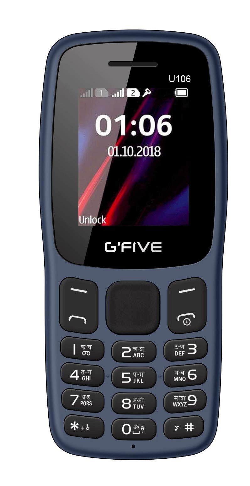 G'Five U106 Dual Sim Open FM Auto Call Recorder SOS Button 1 Year Warranty (Dark Blue)
