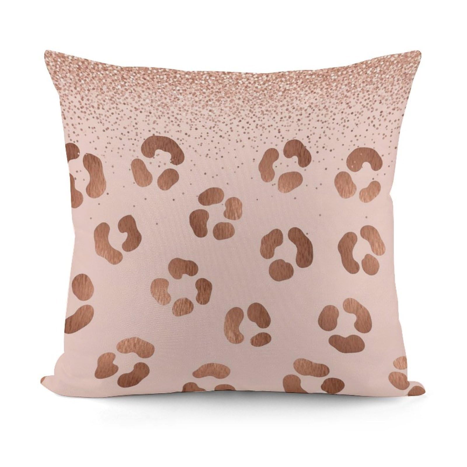 Smazdfxx Picture(200) Plush Decorative Throw Pillow Covers Couch Cushion Case Modern Home Decor For Sofa Soft Rose Gold Glitter Pattern Pink Cheetah Leopard Print Pillowcases