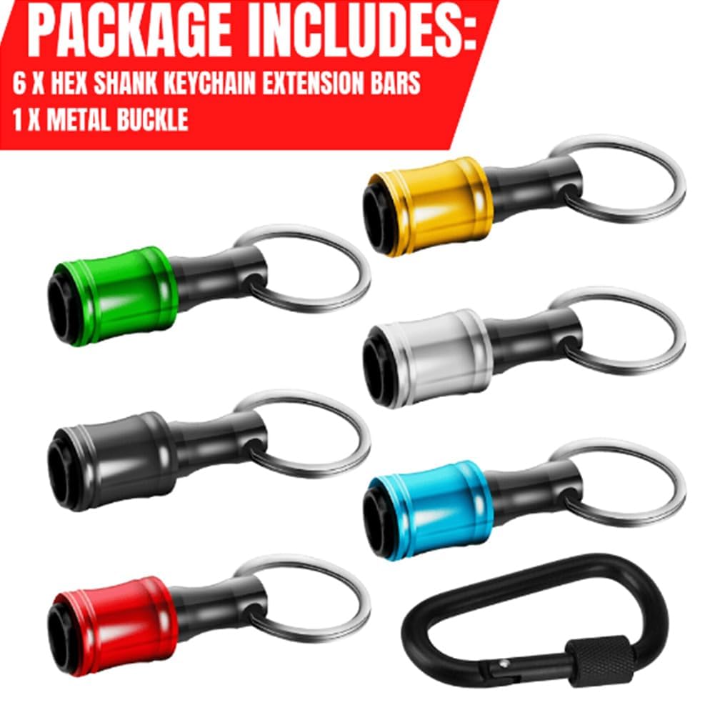 Porta Bits Per Avvitatore - Holder Con 6 Attacchi, Gancio Da Escursionismo, Lega Di Alluminio, Per Bits 1/4" Esagonali