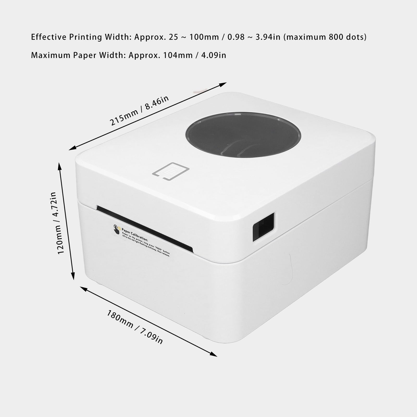 KKPLZZ Stampante per etichette termiche 203DPI connessione USB Bluetooth per 4x6 pollici spedizione carta bianca (spina UE)