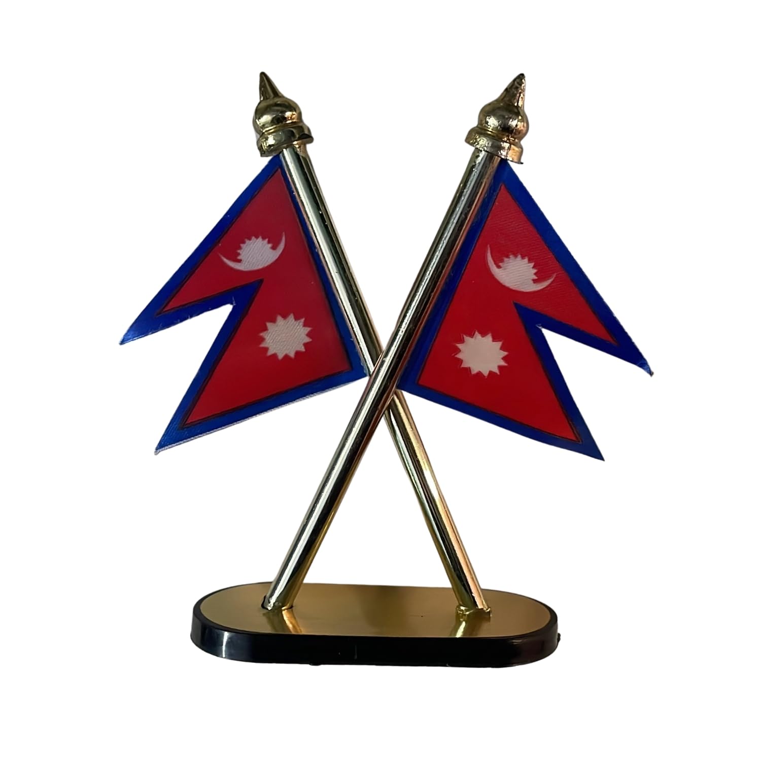 Nepal Flag Design Car/Office Table Decor, Triangular Flags-image-1