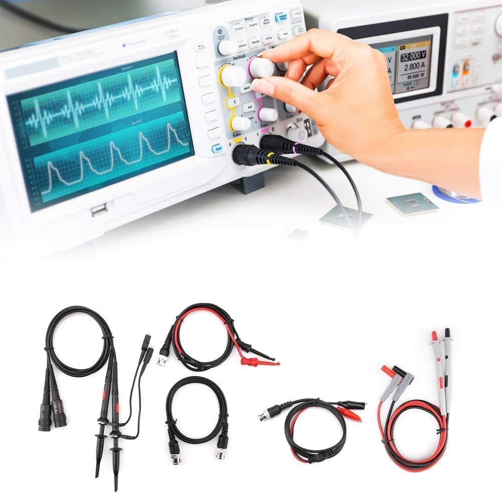P1260D Oszilloskop-Multimeter-Messleitungen mit Krokodilklemmen, 16 Markierungsringe, Austauschbare Spitzen, 41-teiliges BNC-Sonden-Set für Multimeter-Oszilloskop