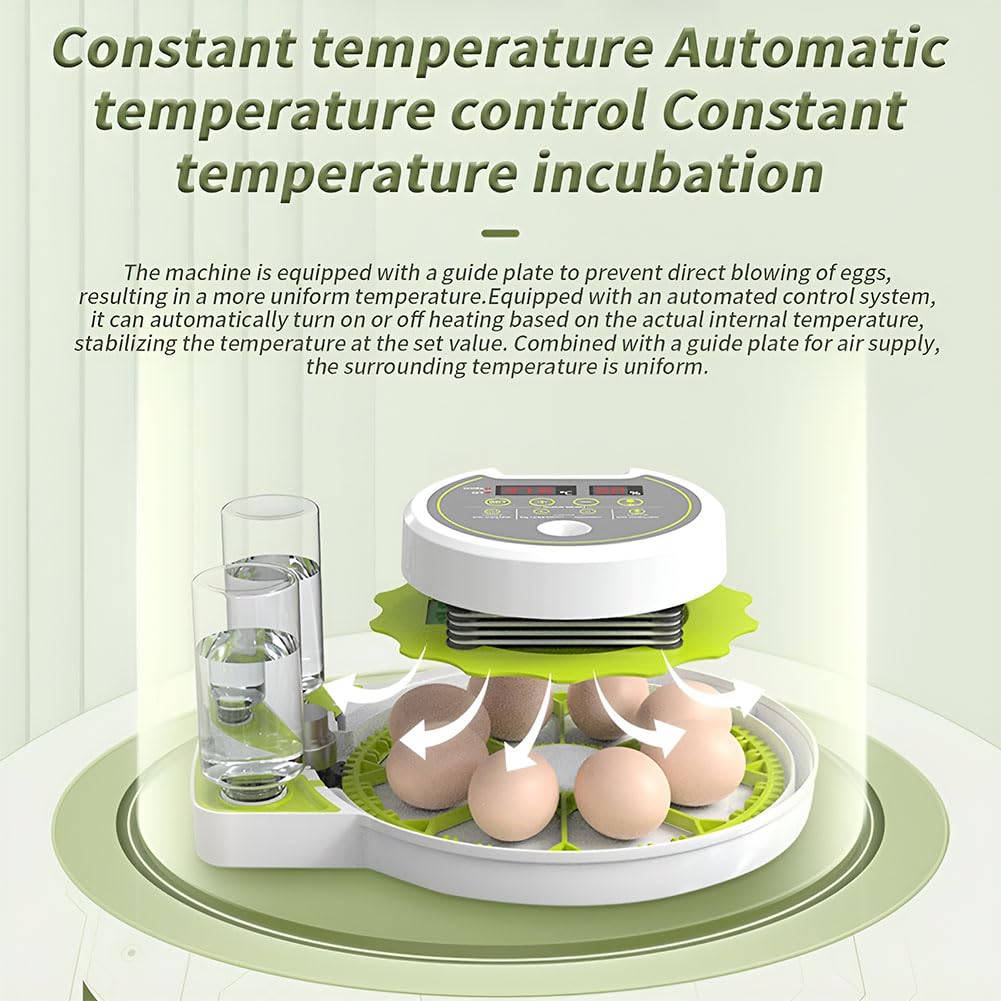 Incubadora automática de huevos con control de humedad, ventana transparente, giro automático para incubar huevos de pollo, pato, codorniz, paloma, capacidad para 18 huevos