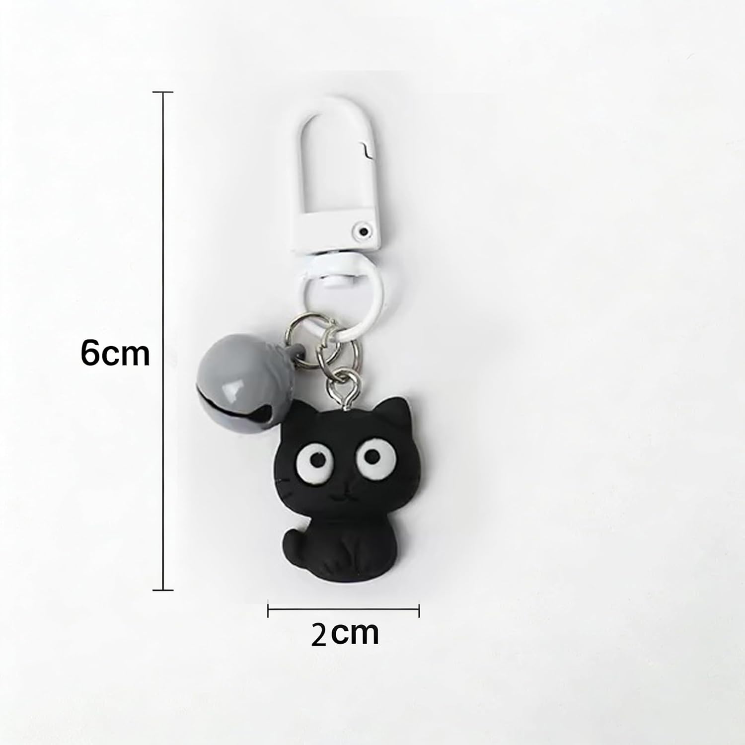 Cute Cat Keychain Charm With Bell And Secure Clip Lightweight Portable Accessory For Keys Backpacks Purses Luggage