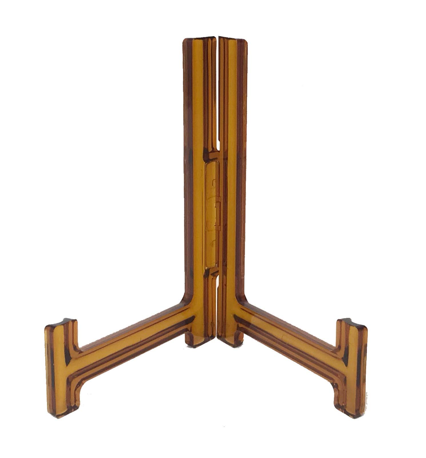 わにぞう L7皿立て(直径26cm~32cmのお皿用) 額立て ディスプレイスタンド 写真 時計 アートボード アクリル 日本製 (L7, ブラウン)