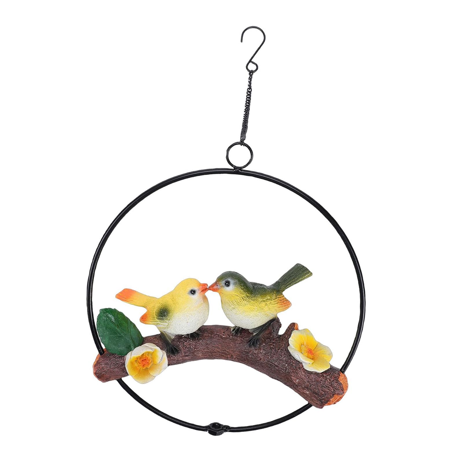 ZBIianxer Hanging Parrots Statues Sculpture Perching on Branch Animal Figurines Sculptures for Home Garden Patio Lawns Decorations Hanging Parrots Figurines Sculptures
