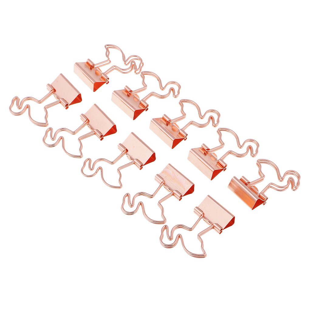 10 Set 10 Stück süße Flamingo-Metall-Klammern, Büroklammern