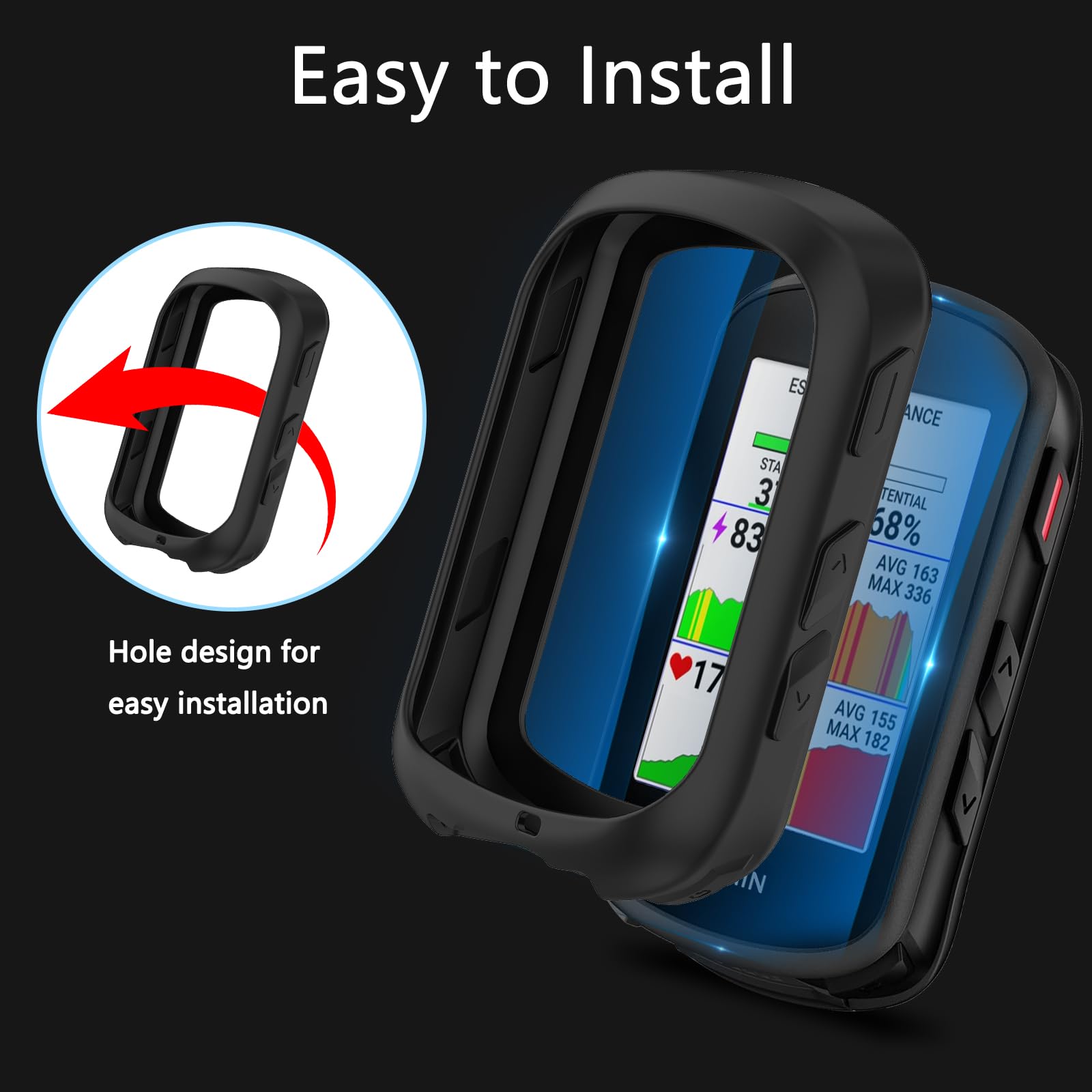 SumRioo Funda Silicona Naranja Para Garmin Edge 840/540 - Protector Ultradelgado Y Antigolpes