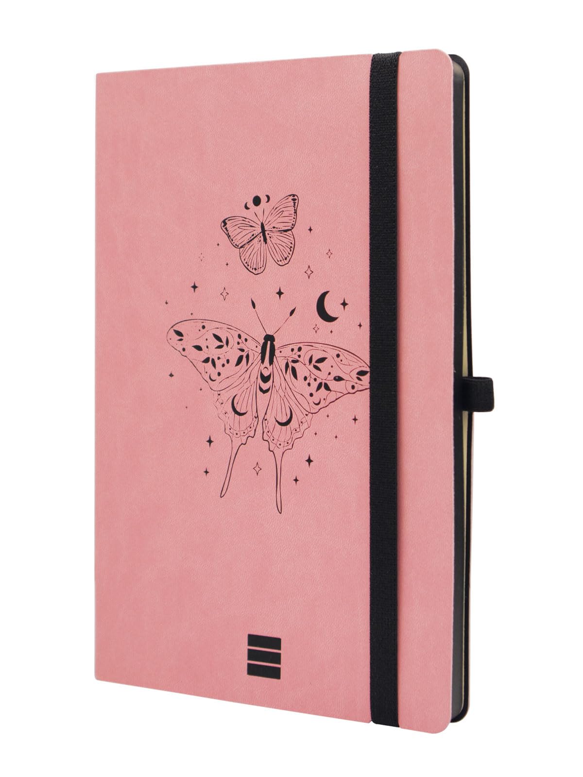 Finocam – Plain Butterfly Design Notebook, Soft Cover, Micro-Perforated Pages, Elastic closure, Pen Loop, 144 Pages