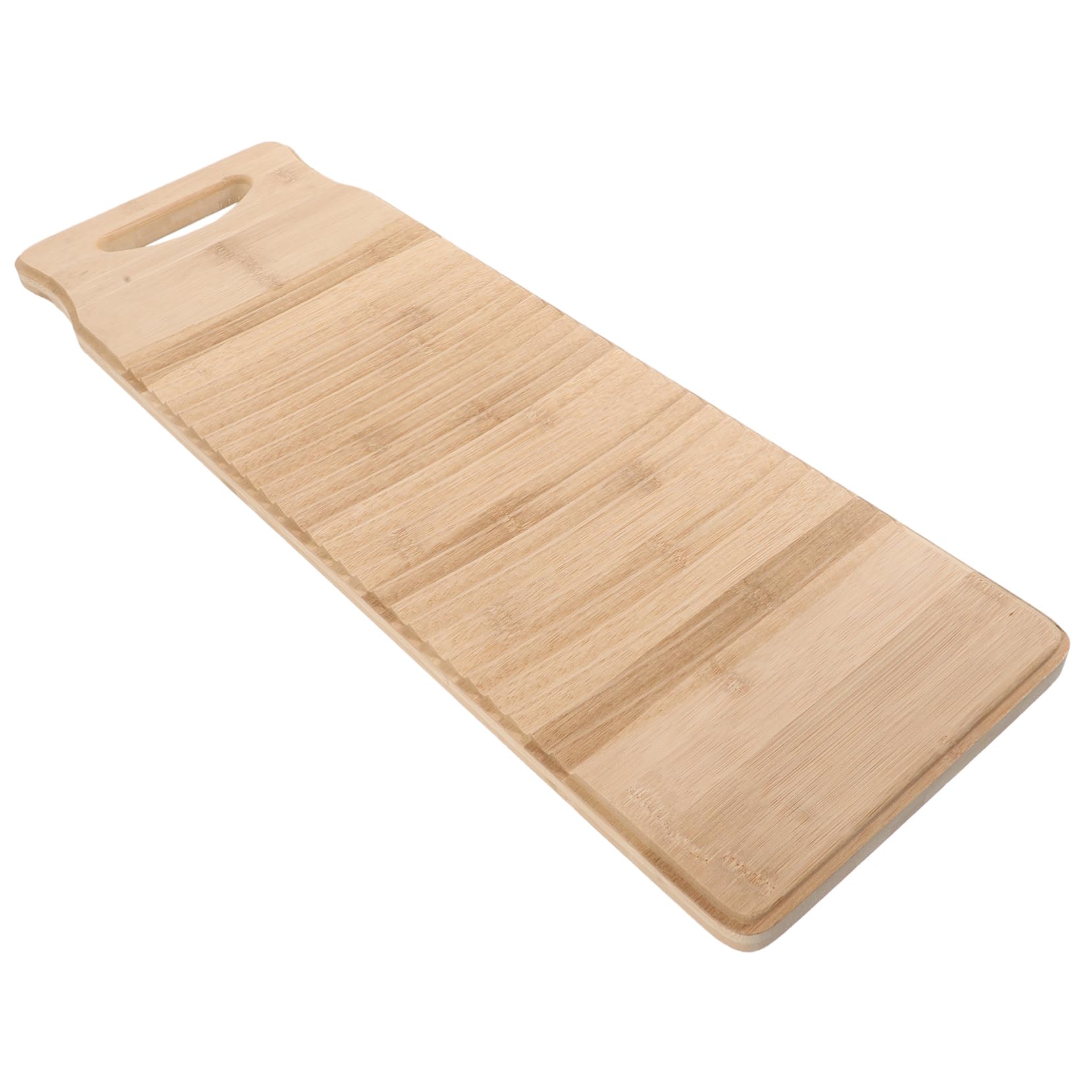 Healeved Tabla de Lavar Ropa 60x20x1, 8 Cm de Bambú Macizo Antideslizante
