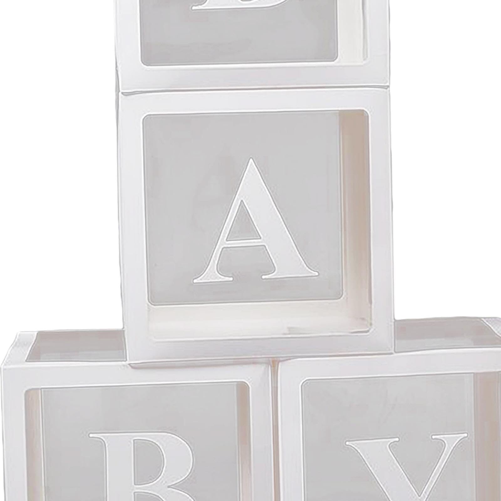 4 Stück Ballonboxen Babyboxen, Recycelbar, PVC, Faltbar, Buchstaben-Sets | Vielseitiges Dekorationsset Aus Umweltfreundlichem Kunststoff Individueller Beschriftungsmöglichkeit