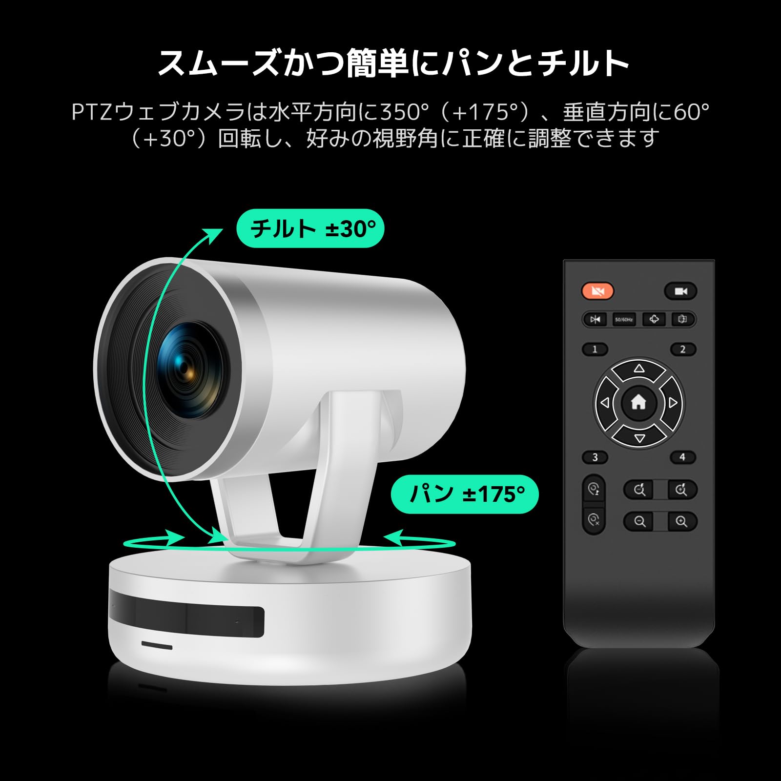 Amazon.co.jp: Nuroum PTZ 会議室 カメラ 5倍光学ズーム ウェブカメラ