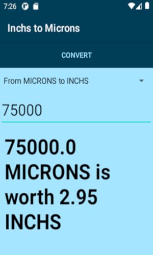 Inchs to Microns Conversion Calculator