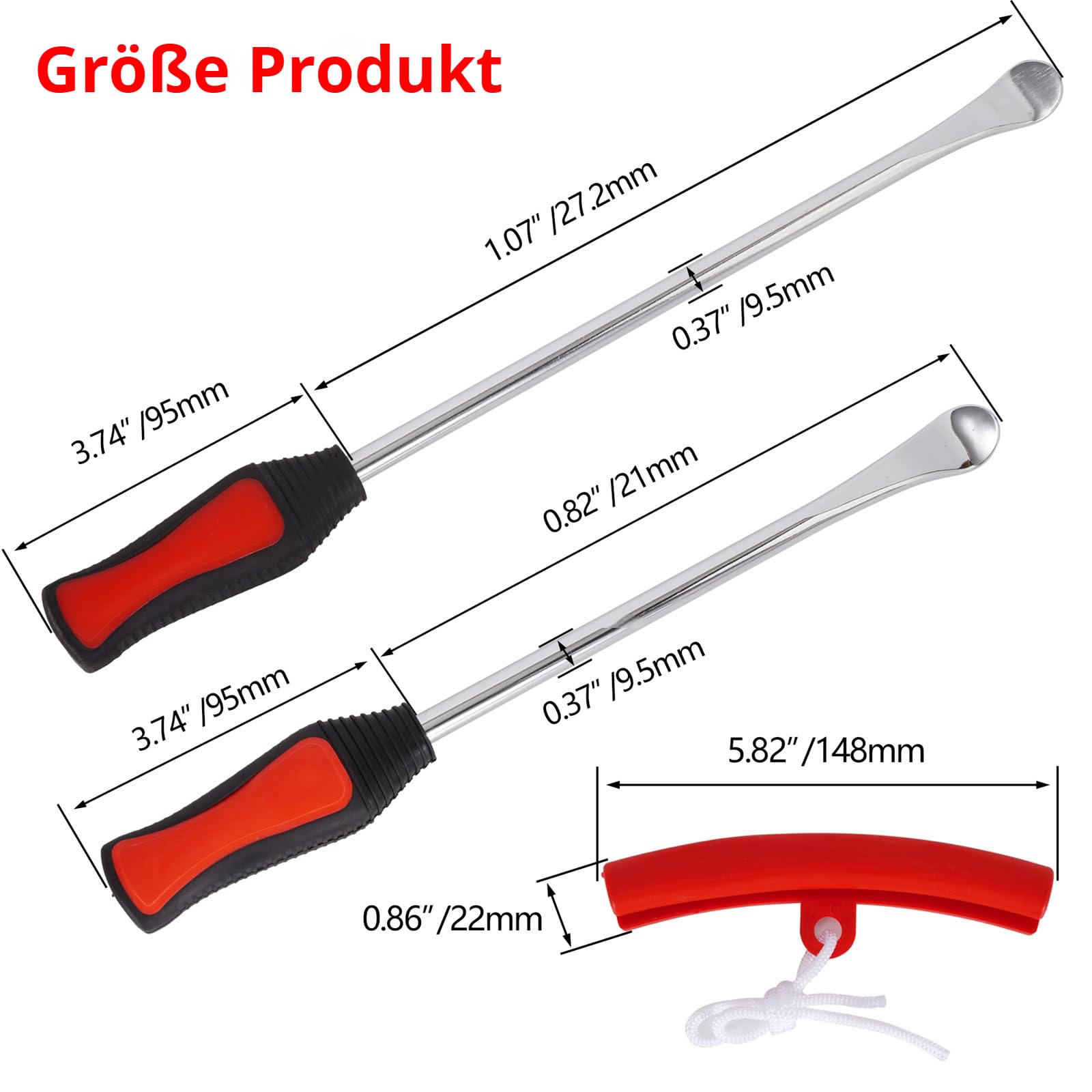 2 Reifenheber Aus Metall, 30 Cm – Für Motorrad, Fahrrad, Roller & Mehr