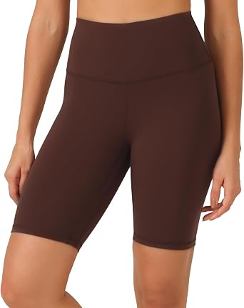 YUNOGA Women Biker Shorts 4"/8" Inseam - High Waisted Tummy Control Workout Athletic Exercise Spandex Yoga Shorts