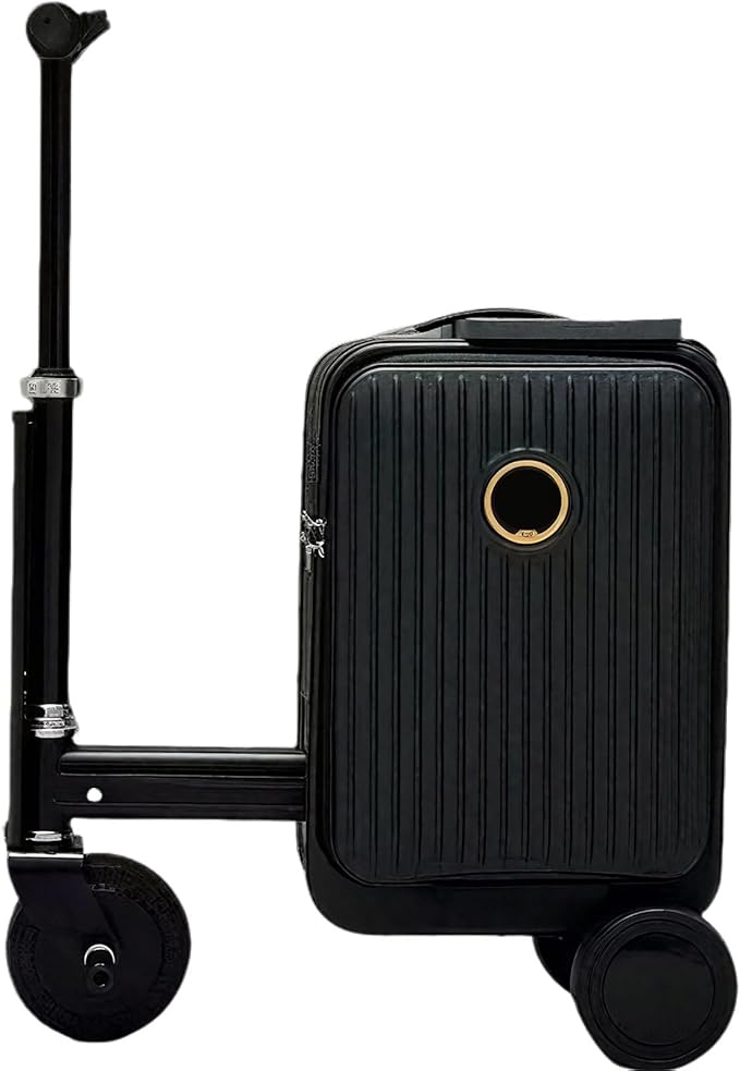 LXPINGMM Maleta Inteligente montable de 20 L, Maleta eléctrica, Scooter eléctrico de 250 W, con Puerto USB y Cerradura TSA, Ligera para Viajes de Negocios en el Aeropuerto Black