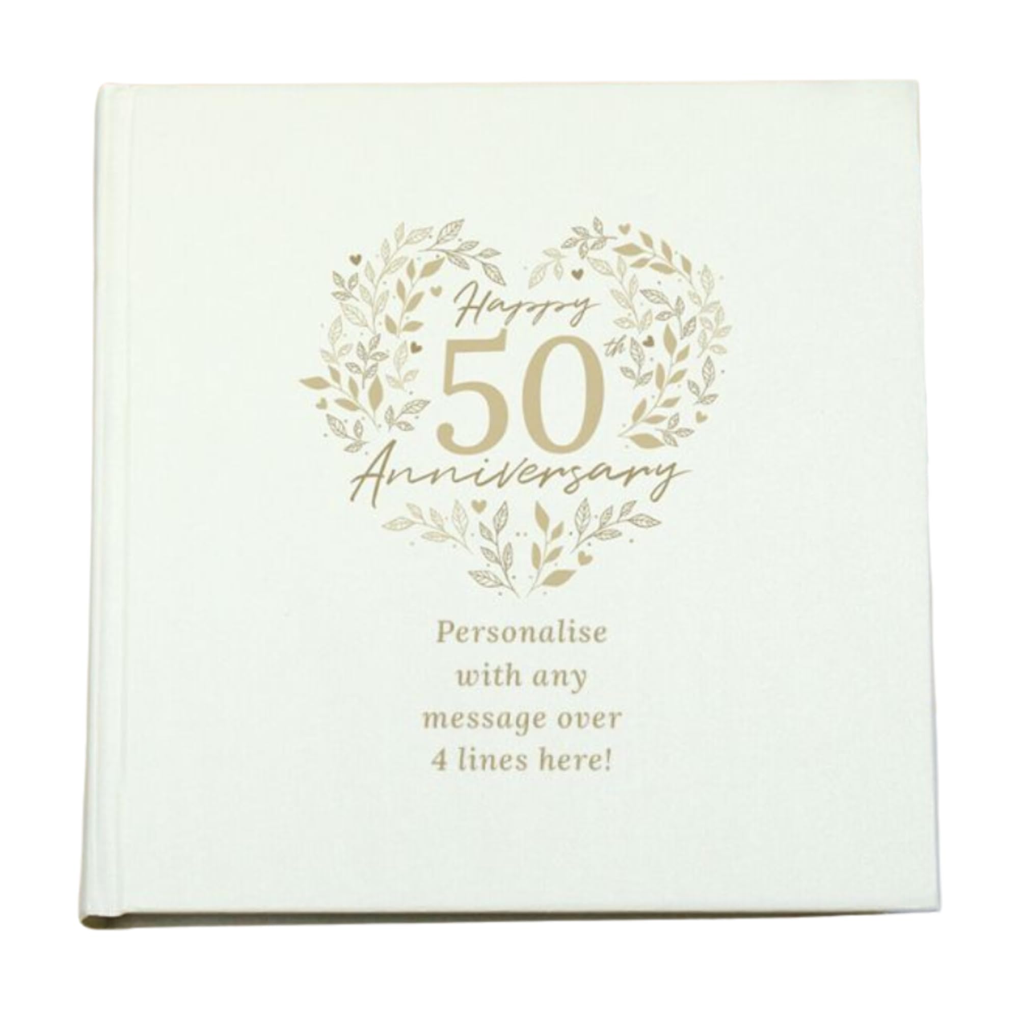 Caleli Gifts White Personalised Golden Wedding Anniversary Album. 50Th Anniversary Photo Album.