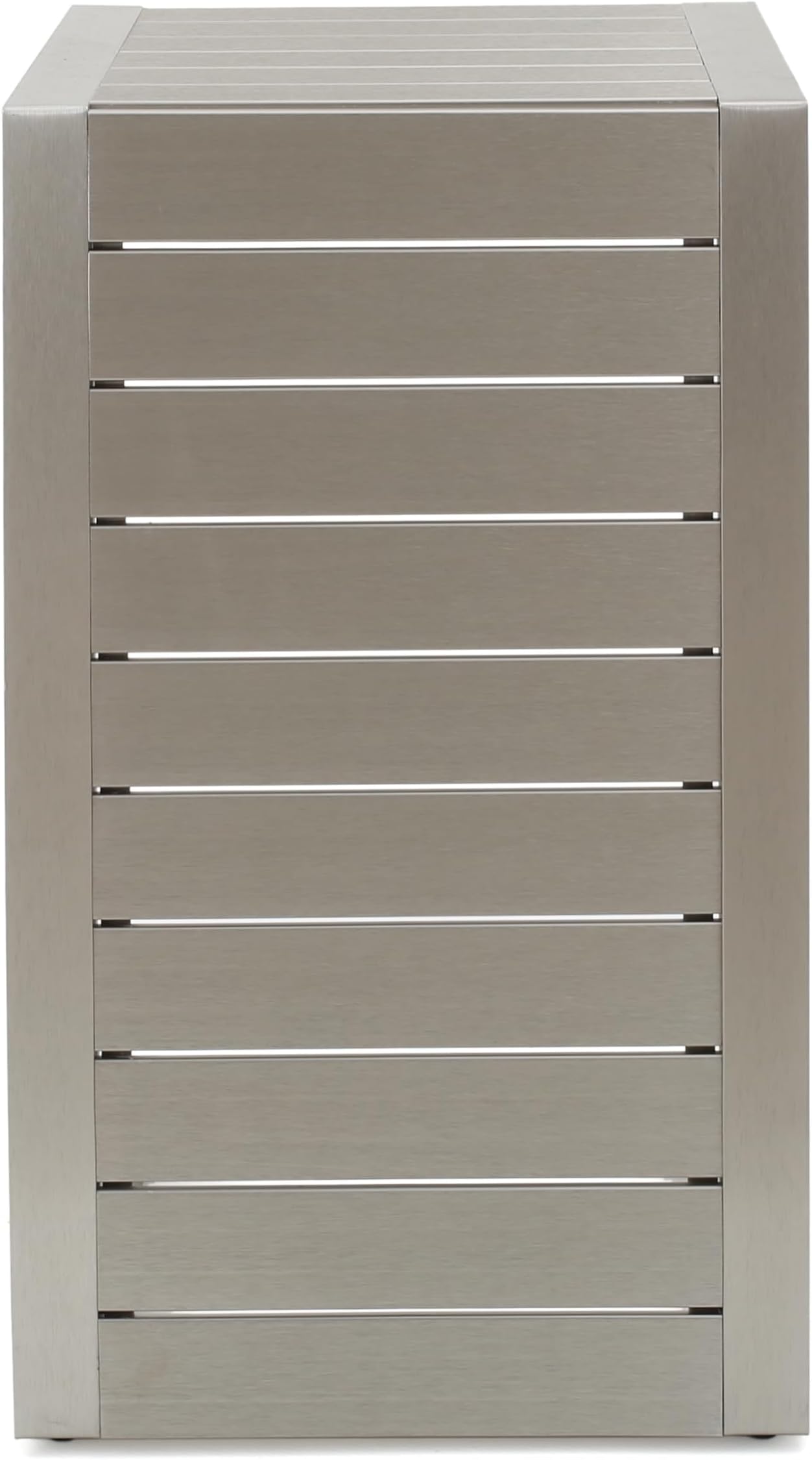 Cape Coral Aluminum C-Shaped End Table, Silver