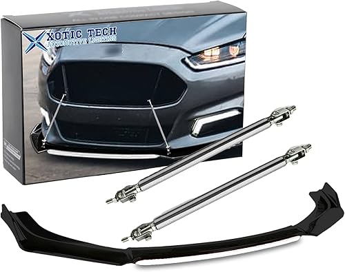 Vista 44 de Xotic Tech alerón de protección para parachoques delantero, negro con rojo, kit con barra de acoplamiento ajustable de 8-11 pulgadas
