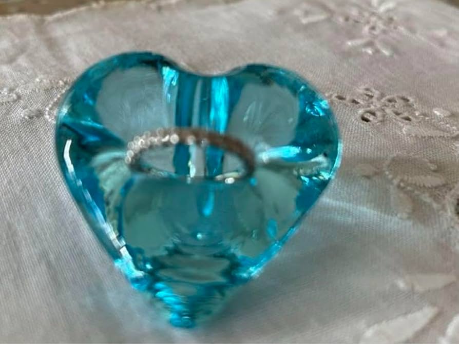 ステンレス製バラ　青色×ハート柄　1輪 ステンレス製バラ 青×ハート柄 1輪 花器：一輪挿し ハート (M