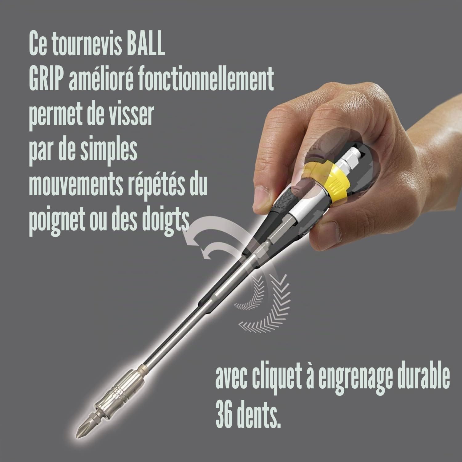 VESSEL 2200MBH120K01 Tournevis à cliquet interchangeable avec 10 embouts