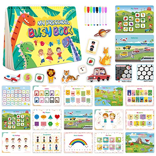 Orogoo Libro Interactivo Ocupado para niños - Juguete sensorial de Libro Ocupado - Montessori Busy Book para niños Juguetes de Aprendizaje para niños y niñas de 3 años Cover