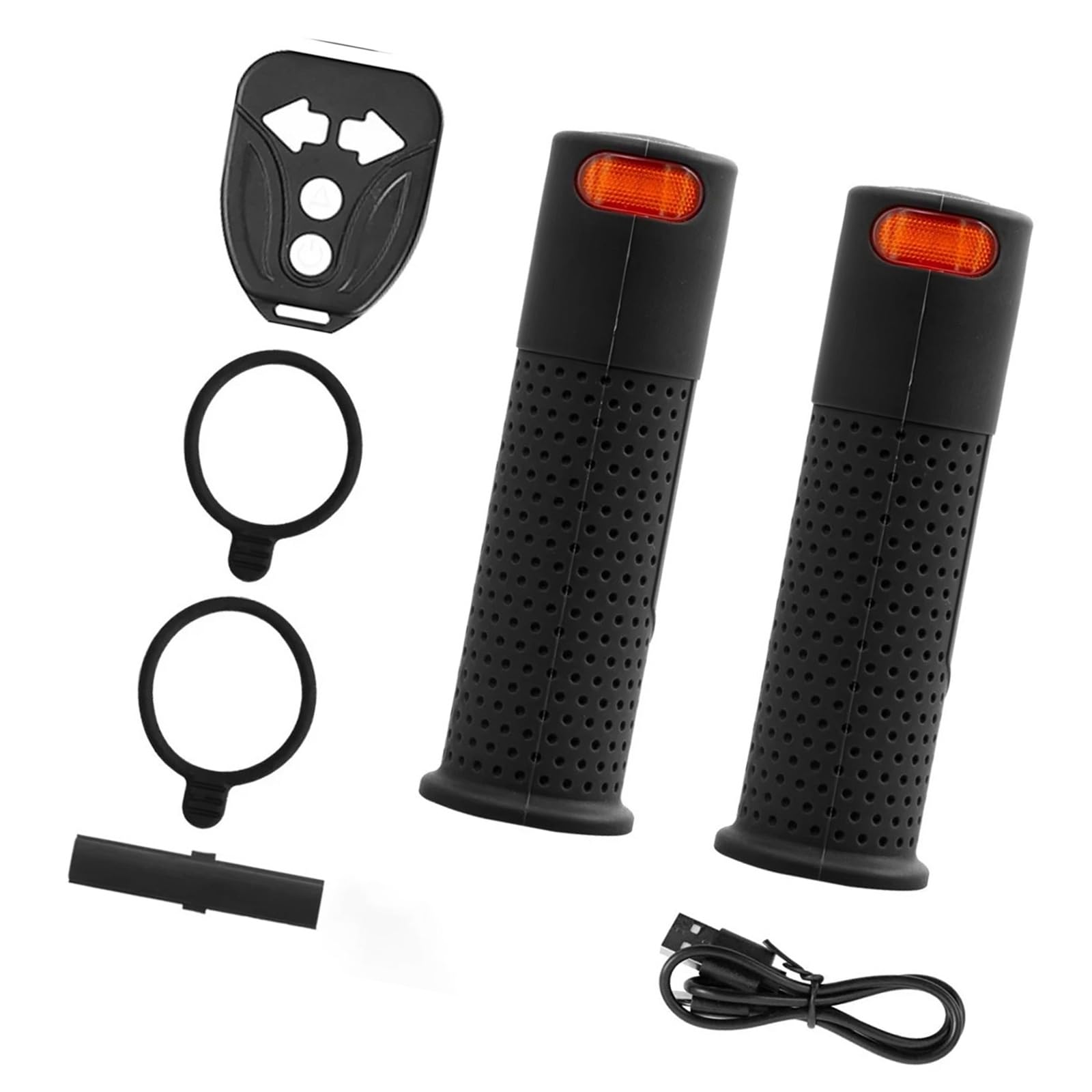 Funda antideslizante para manillar de scooter eléctrico, con indicadores LED brillantes, repuesto para manillar de bicicleta, luz de advertencia, universales, intermitentes, empuñaduras de manillar