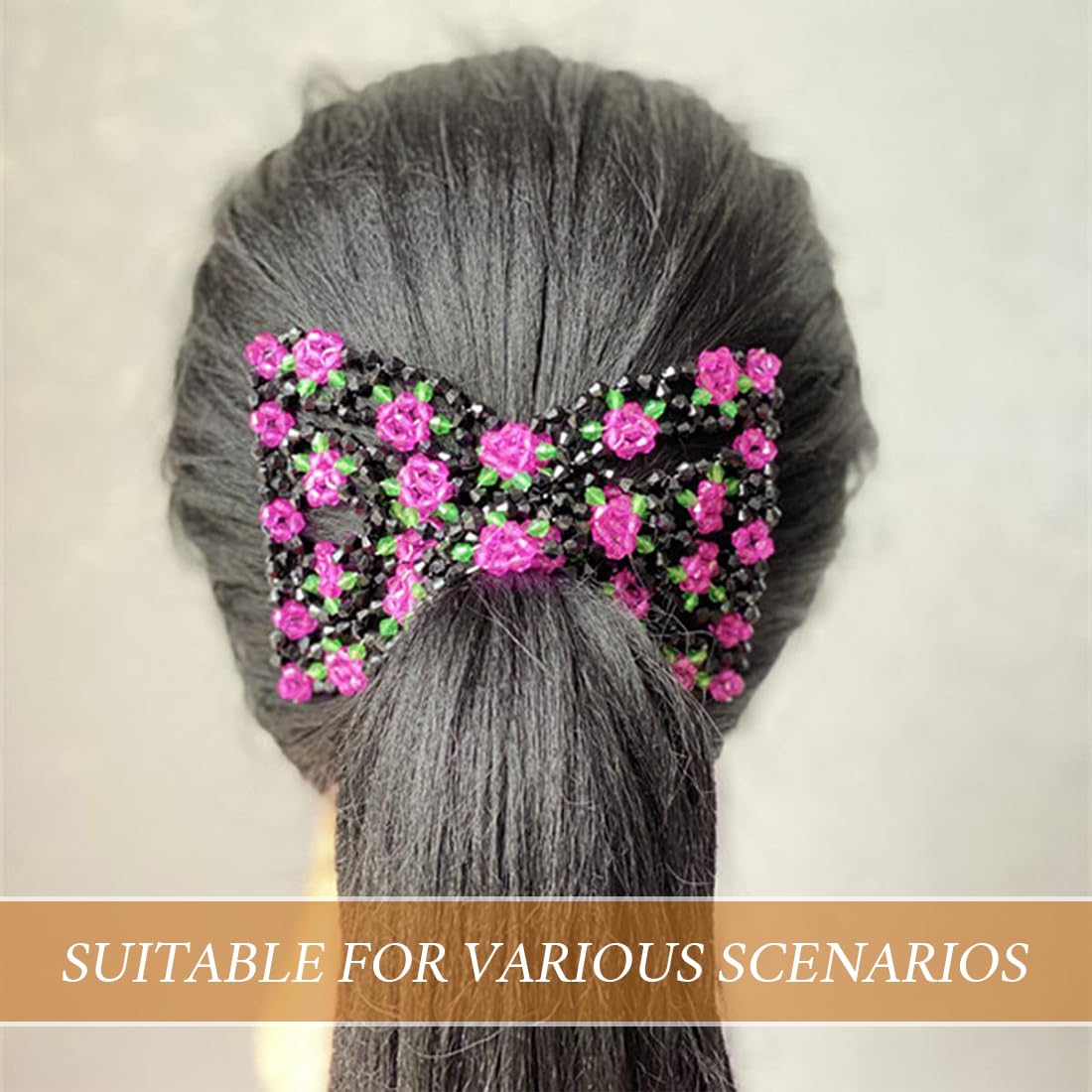2 Pcs Pettinini Fermacapelli a Fiore, Fermagli a Pettine per capelli magico, Elastico, Stretchy, Doppie Clip, Hair Comb Accessorio per Donne Ragazze