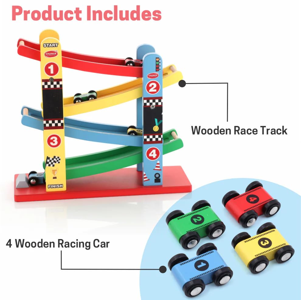 CHARVI WORLD Kids Race Track Set, 9 Pieces | Fun & Interactive Racing Toy for Boys & Girls | Educational STEM Building Toy for Kids | Safe & Durable Race Car Playset for Toddlers & Children 2