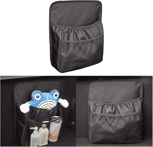 HZEL Organizador de maletero de automóvil, bolsa de almacenamiento colgante para asiento trasero del vehículo con bolsa de red, accesorios