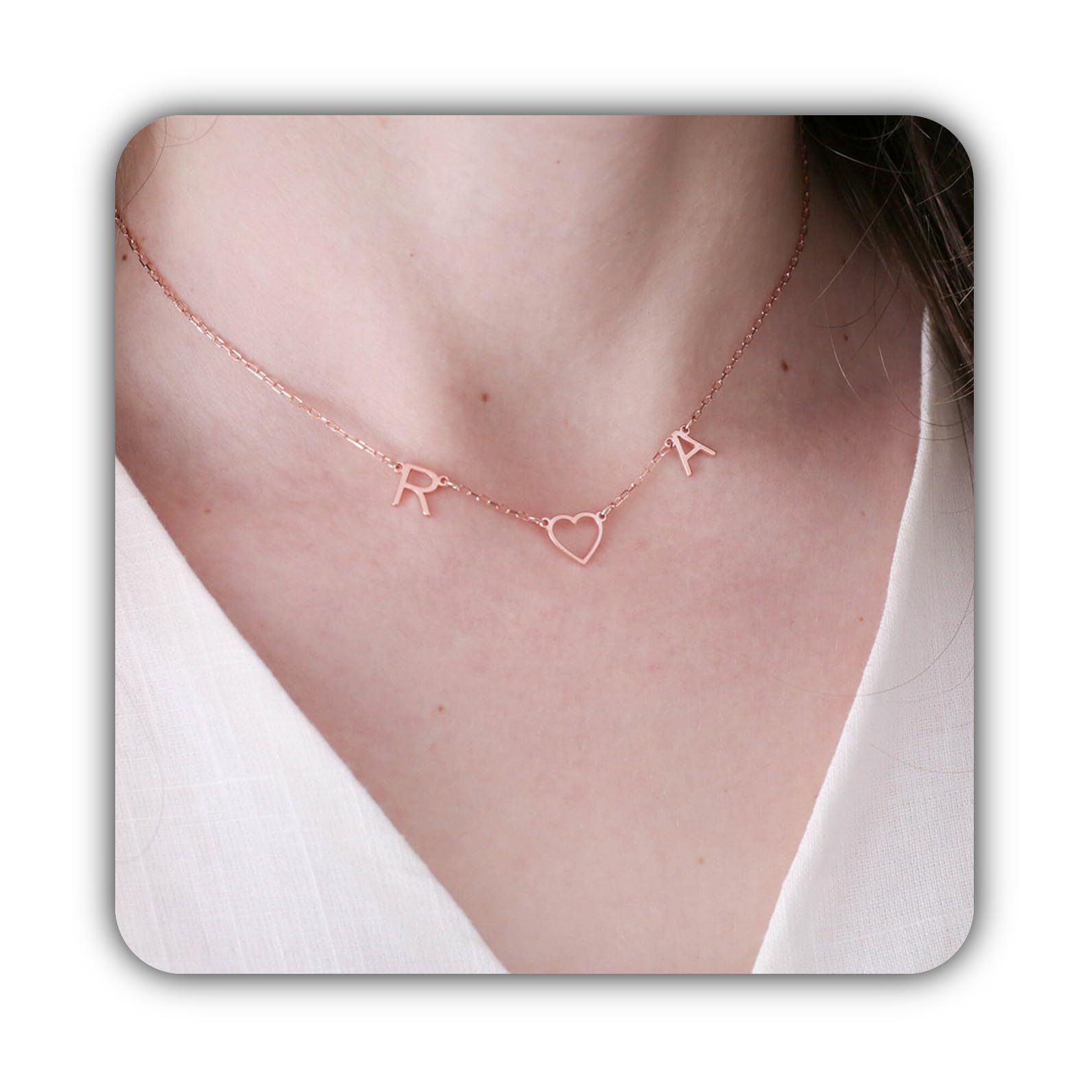 Personalizzato argento sterling collana con iniziale lettera gioiello