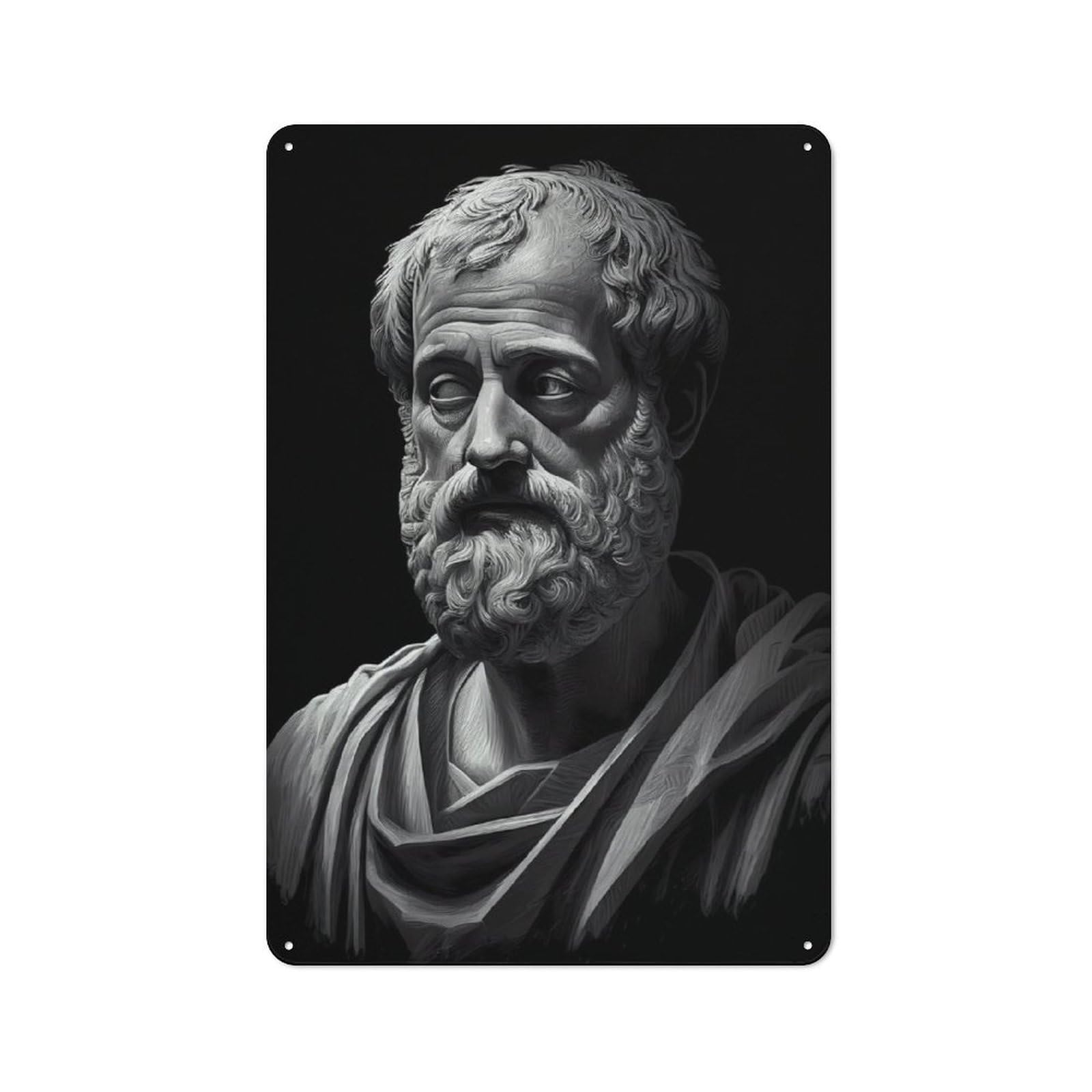 Nostalgic Decorative Tin Plaque 30x20cm Featuring Aristotle, Classic Pub Decor for Cafe, Pub, Workshop Or Home Bar