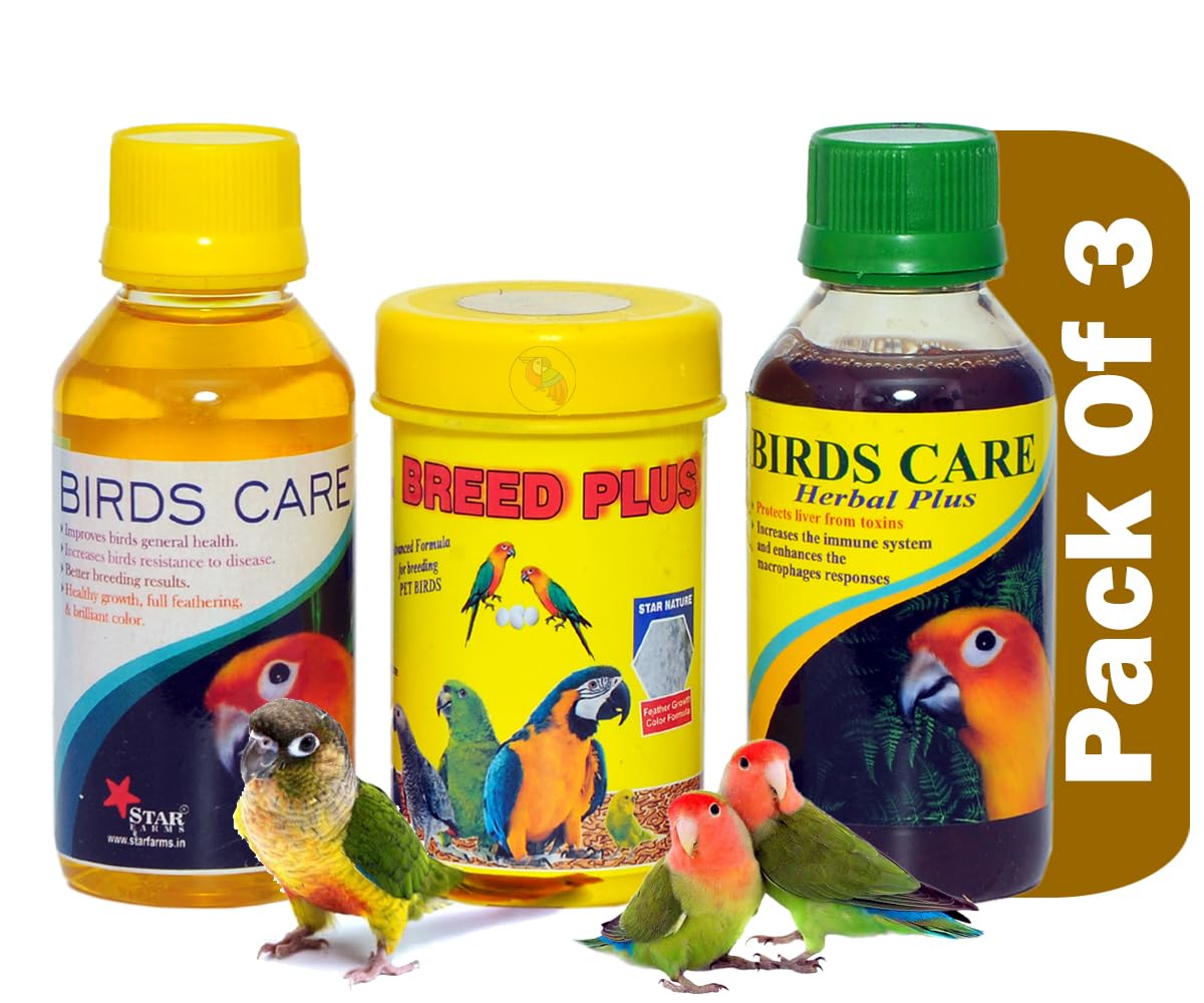 STAR FARMS Pack of 3 Birds Health Suppliments/Breed Plus 50G + Bird Care 100ML + Bird Care Herbal 100ML / Breeding Purpose,Better Fertility,Improve Egg Production,Improve Body Weight (B0D64DWWXQ) Amazon Price History, Amazon Price Tracker