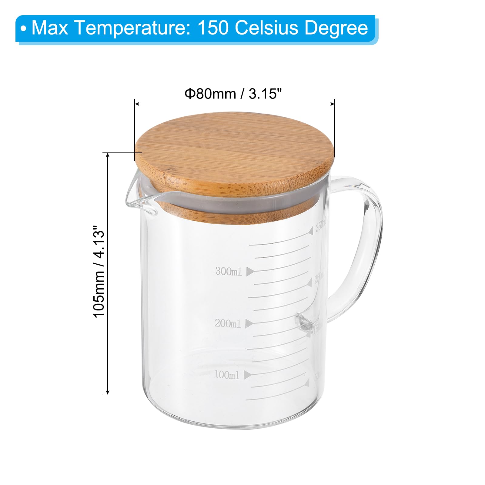 PATIKIL 350ml Glass Measuring Cup - Image 2