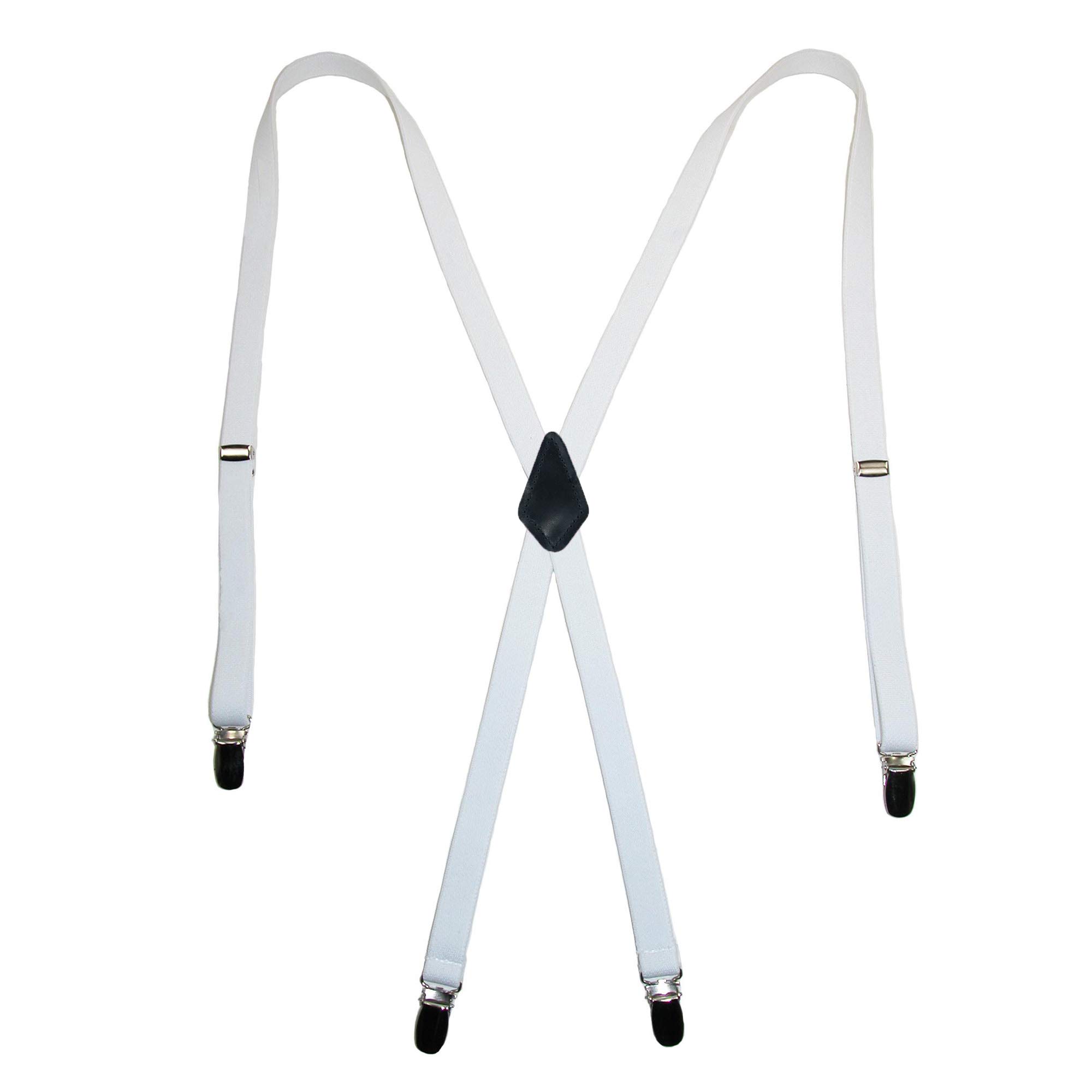 CTM Women's Elastic Clip-End 1/2 Inch Skinny Urban Suspenders