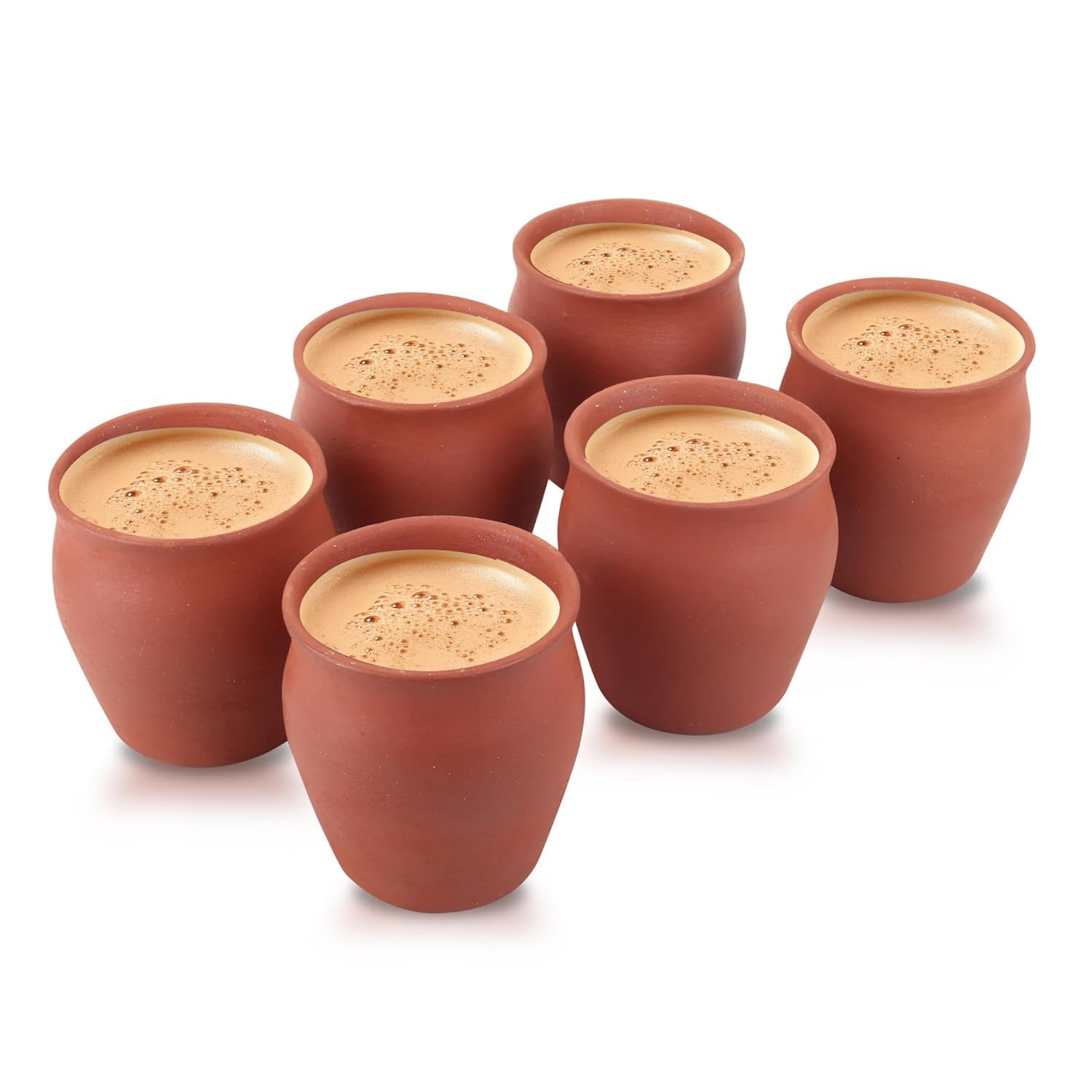PALVIT Clay Art Gallery desi kulhad Clay kulhad washebale Set of 6 (Round Shape)