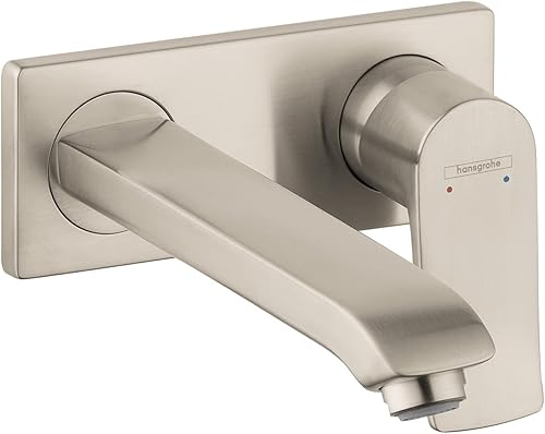 Miniatura 2 de hansgrohe Metris 31086821 - Grifo para lavabo de baño de 5 pulgadas de alto, fácil de instalar, 1 manija y 2 5 pulgadas de alto, níquel cepillado,