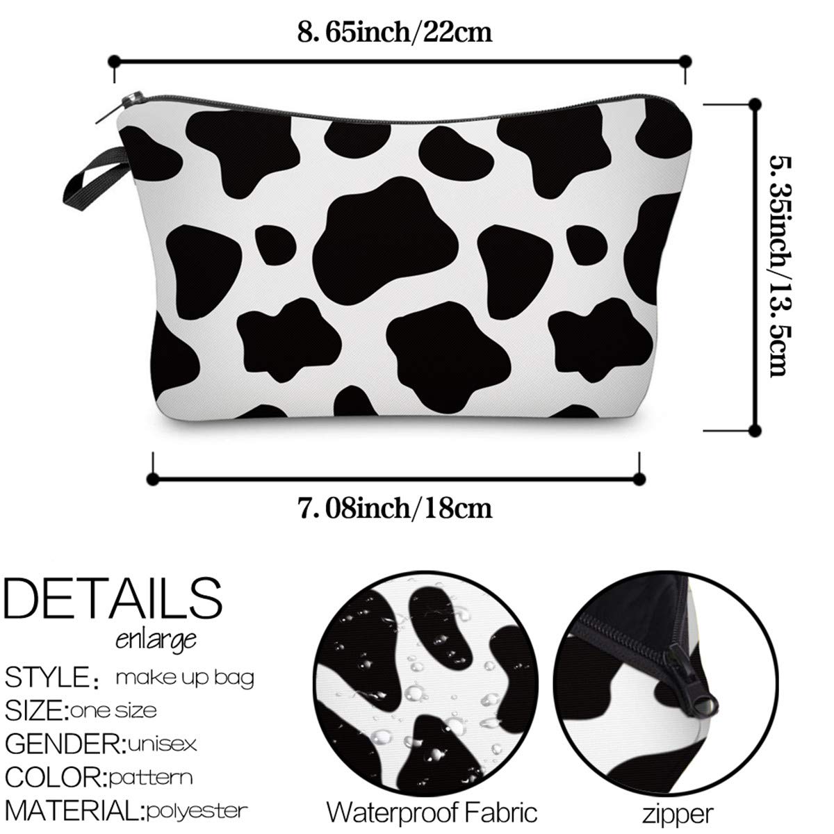 Deanfun Cosmetic Bag for Women, 11 PCS Waterproof Makeup Bags Roomy Toiletry Pouch Change pouch Travel Accessories Gifts (Leopard Print 52558+Flowers Coin Purse LQB10-4) image 2