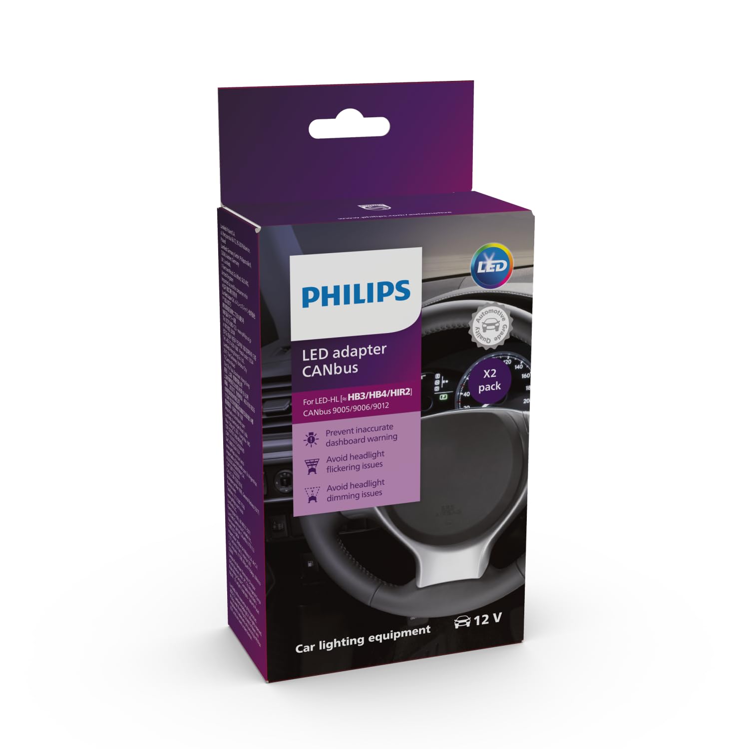 Philips CANbus adapter LED (HB3/HB4/HIR2), rozwiązanie 3 w 1, zestaw 2 szt