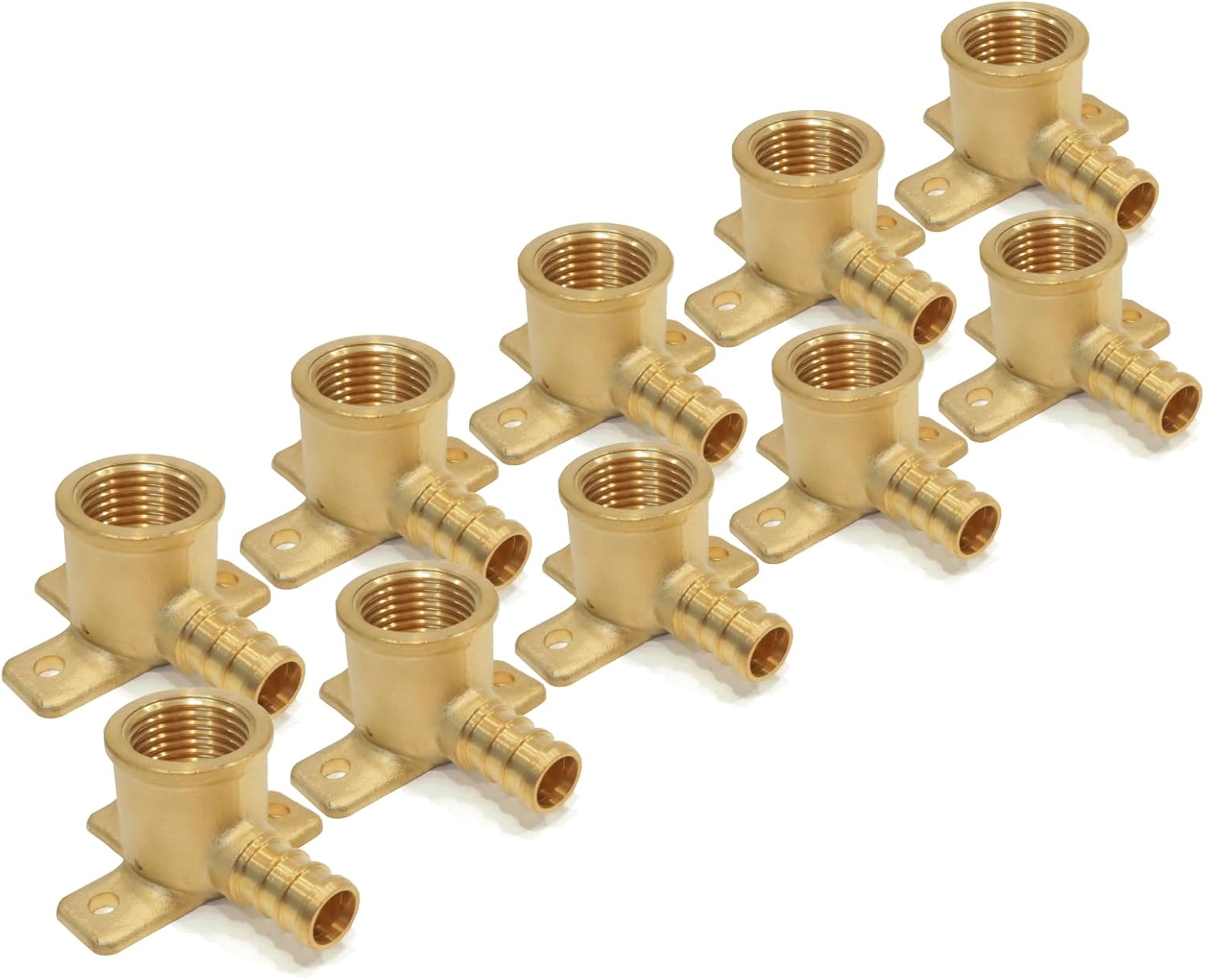 (Pack of 50) 1/2" x 1/2" PEX Brass Drop Ear Elbows Fitting Waterline Connector