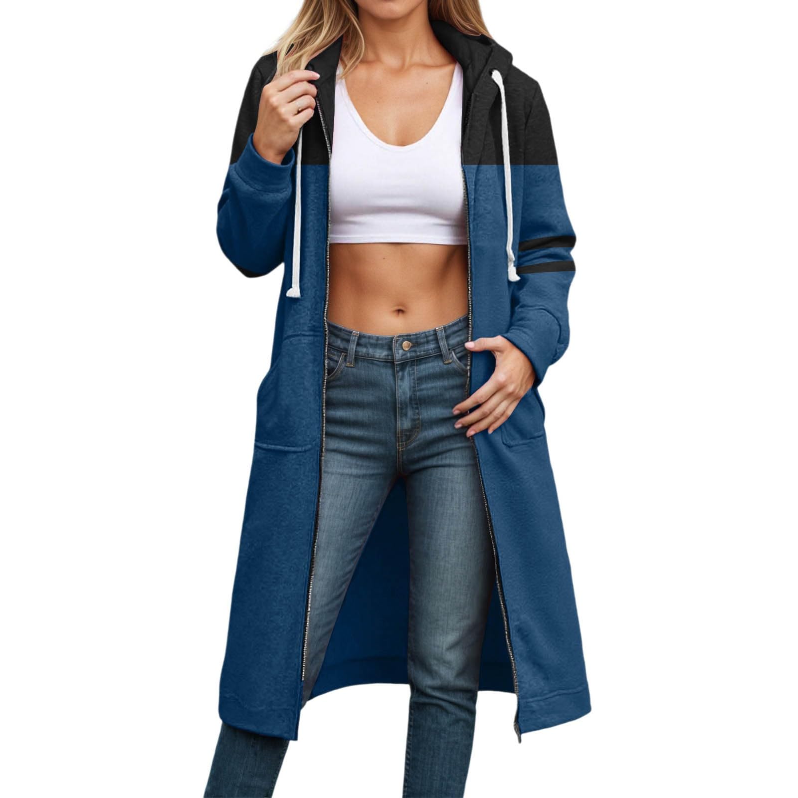 Sweat à capuche femme manches longues ample en molleton doux basique tendance automne
