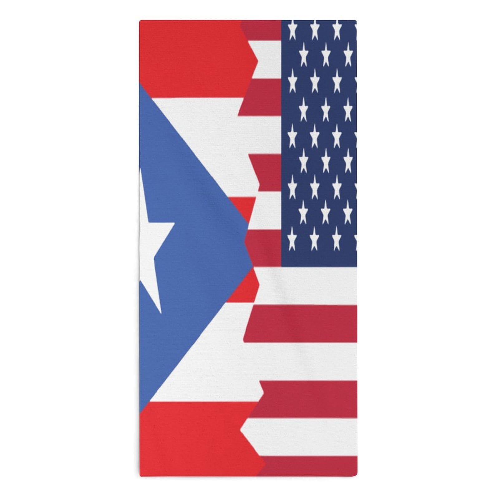 TXFBTRFSA Puerto Americans of Flag Hand Towels for Adult Face Towel Bath Beach Swim Accessories
